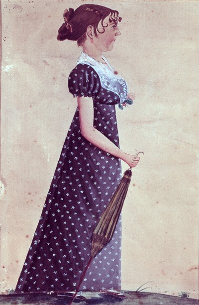 Ragazza con ombrello verde, c.1835 da Jacob Maentel